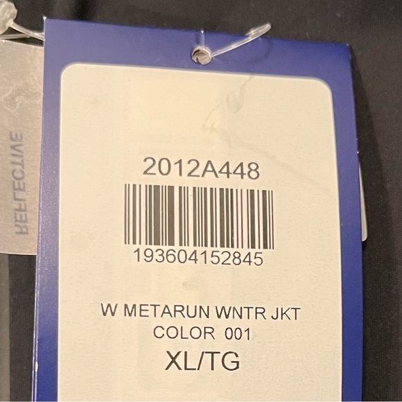 ASICS W Metarun Winter Jacket Black S2 Shield XL NWT - Picture 8 of 8